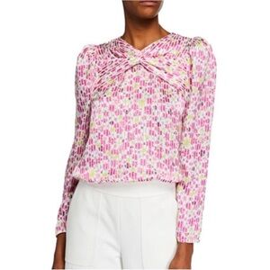 Kate Spade Marker Floral Devore Top in French Cream XXS